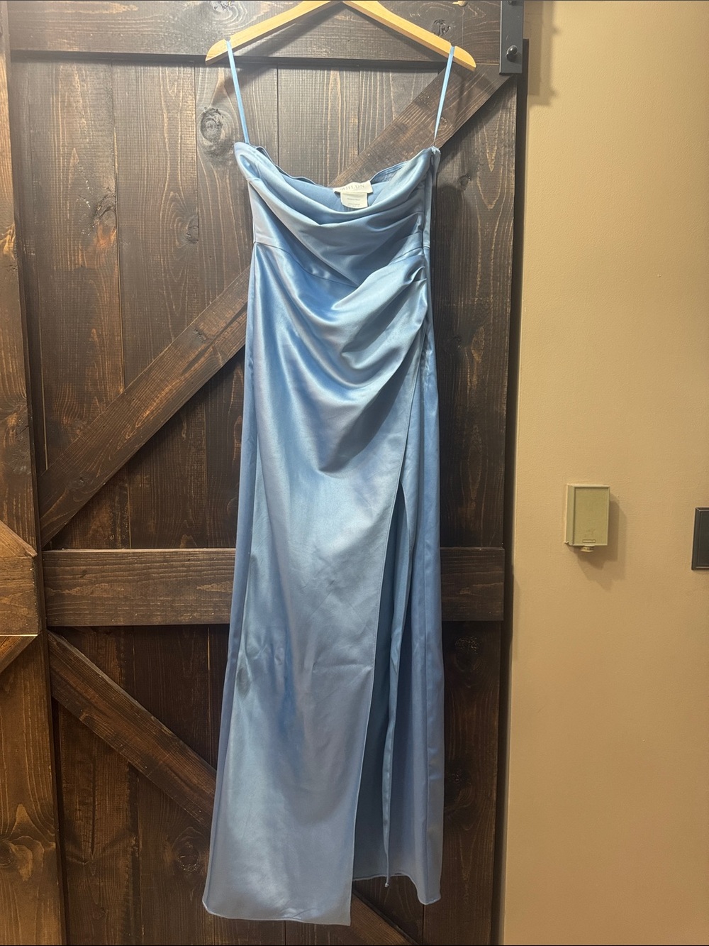 BHLDN Powder Blue Satin Slip Dress